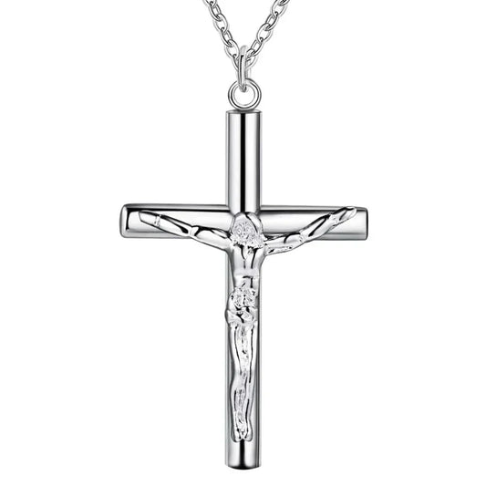 Silberne Jesus Kreuzkette