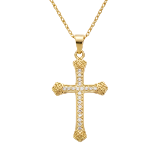Schimmernde Kreuzkette Gold